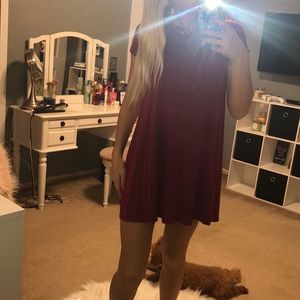 Francesca’s Maroon Comfy Dress